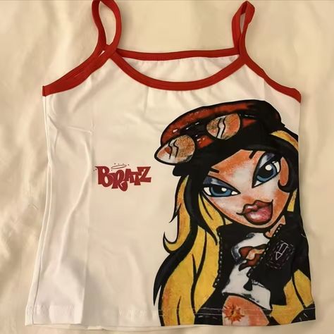 High Stretch Cotton, Polyester O-Neck Bratz Cartoon, Girls Y2k, Vintage Crew Neck, Fall Outfits Y2k, Baby Graphic Tees, Streetwear Grunge, Harajuku Streetwear, Cartoon Outfits, Summer Vintage