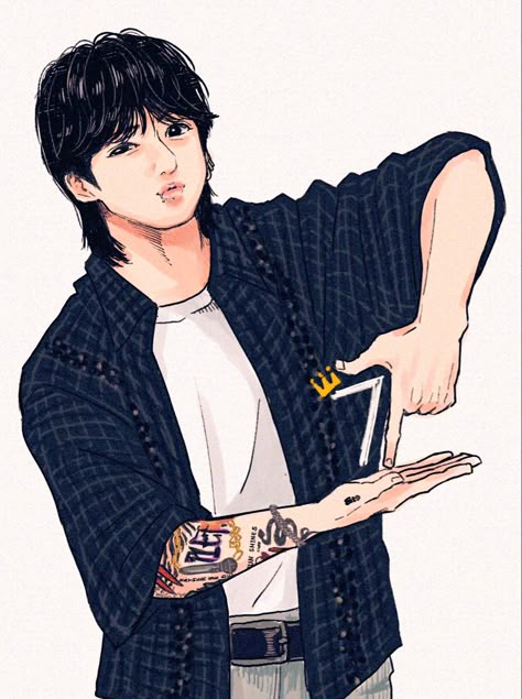 Aesthetic Profile Picture Cartoon Soft, Bts Shirt, Bts Anime, Jungkook Fanart, Bts Fan Art, Kpop Drawings, Easy Drawings Sketches, Fanart Bts, Jungkook Abs