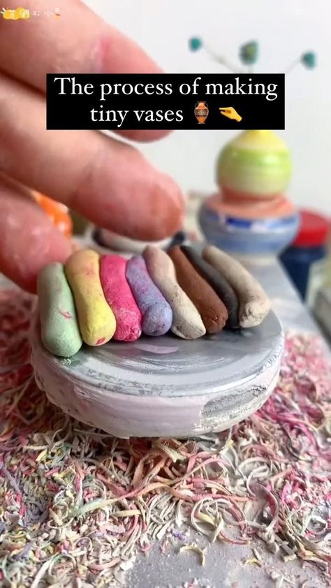 Miniature Pottery, Pottery Vases, Tiny Treasures, Diy Clay, Clay Art, Clay Crafts, Thoughtful Gifts, Polymer Clay, With Love