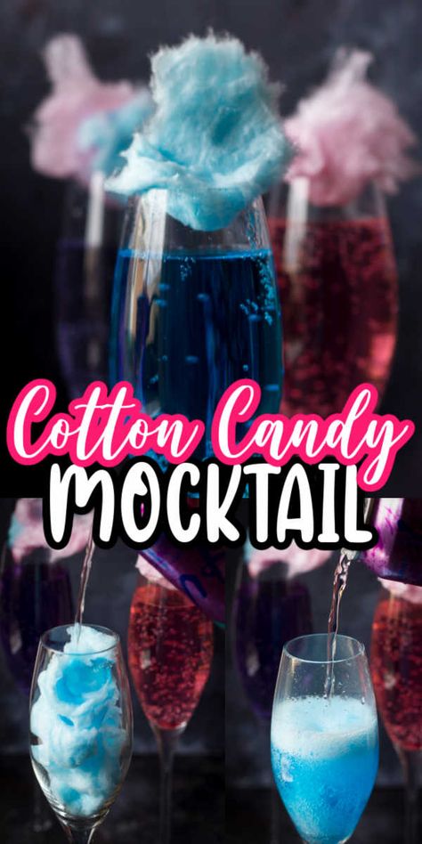 Non Alcoholic Drinks Aesthetic, Food & Drinks, Cute Drink Ideas, Party Drinks Aesthetic, Aesthetic Mocktails, Cotton Candy Mocktail, Party Drinks Ideas, Aesthetic Party Ideas, Drinks For Party