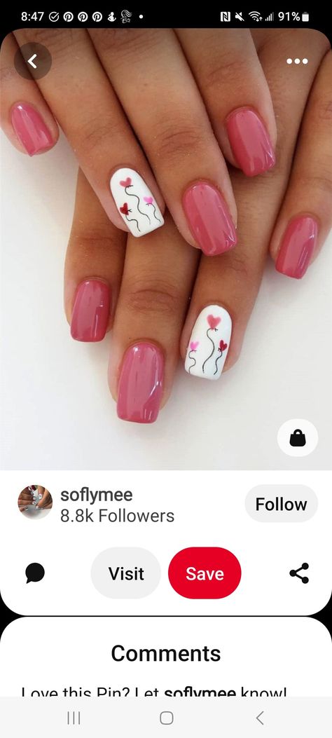 Valentines Mani And Pedi, Dip Nails For Valentines Day, Nail Ideas For Valentines Day Short, Gel Nail Designs February, Feb Gel Nails, Gel Nails Valentines Day Art Designs, Acrylic Nail Valentines Day, Valentines Day Dipped Nails, Dipped Nails Valentines Day