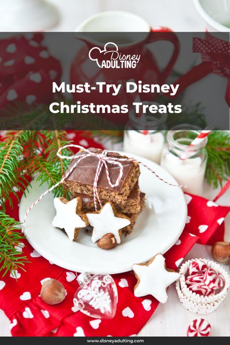 Must-Try Disney Christmas Treats Disney Christmas Recipes, Disney Christmas Snacks, Disney Christmas Desserts, Disney Holiday Treats, Disney Christmas Treats, Christmas Activities For Adults, Desserts Holiday, Walt Disney World Christmas, Santa Cupcakes