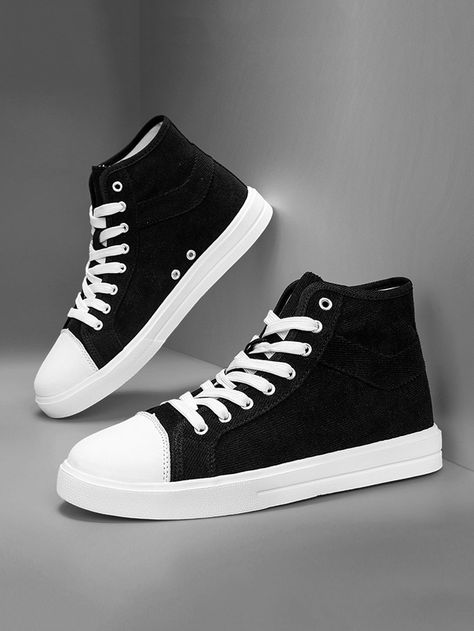 Stylish Shoes For Boys, Canvas Shoes Outfit Men, Boys Shoes Men, Footwear For Men, Shoes For Boys, Canvas Shoes Outfit, Emo Shoes, Black Shoes Outfit, Shoes Sneakers High Tops