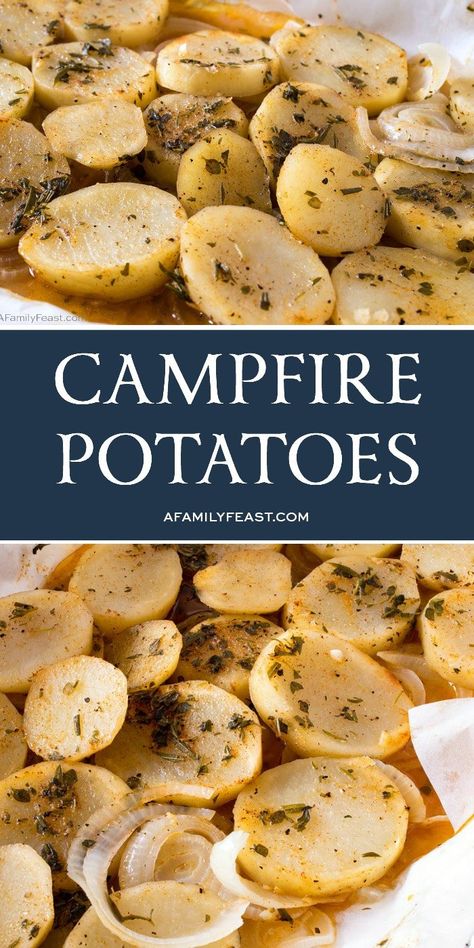 Campfire Potatoes are a great side dish to cook and serve alongside other grilled foods. Sides For Steak, Campfire Potatoes, Family Feast Recipes, Easy Corn Casserole, Grilled Side Dishes, Grilled Foods, Grilling Sides, Grilled Dinner, Savory Appetizer