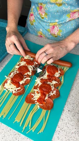 A fun and new way to do dinner! | A fun and new way to do dinner!

Shauna M makes a unique Italian hot dog for dinner!

This original video was produced by Shauna M and Network Media LLC. | By Kiera & Ryan & Danny & Justine | Right and that was my very last
spaghetti noodle that I went ahead and pierced right through
our hot dogs but not all the way through. Let's go ahead and
bring these to the stove. These are going to boil in the
water until all those noodles are nice and cooked down. Alright, once we have our
noodles all cooked, I'm going to go ahead and bring out
some pepperoni. We definitely want to start with pepperoni
first because this is going to give us a really nice, solid
base layer that we can work off of and that's going to be very
helpful for us for this super easy and deli Hot Dog Spaghetti, Italian Hot Dog, Pepperoni And Mozzarella, Hot Dog Rolls, Spaghetti Noodles, Original Video, Go Ahead, Base Layer, Hot Dogs