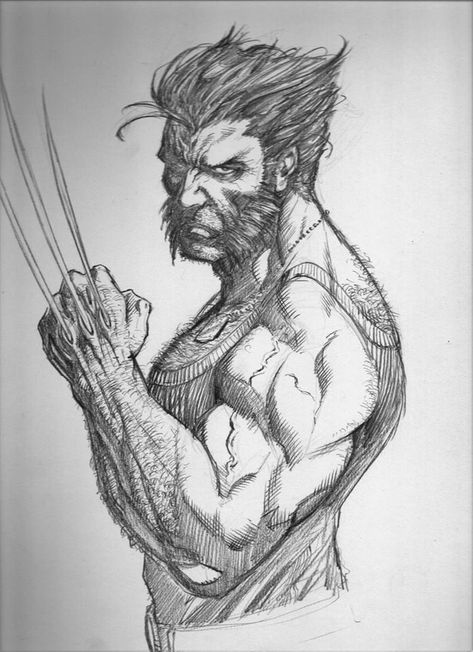 Logan Drawing, Logan Sketch, Sketch Still Life, Wolverine Drawing, Sketching Challenge, Superhero Sketches, Practice Sketching, Wolverine Artwork, Doodle Pen