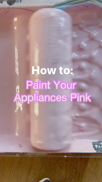 Colored Appliances, Painted Appliances, Pink Appliances, Pastel Appliances, Pink Wallpaper Fridge, Samsung Fridge Pink, Pink Retro Refrigerator, Vintage Pink Kitchen Appliances, Pink Microwave