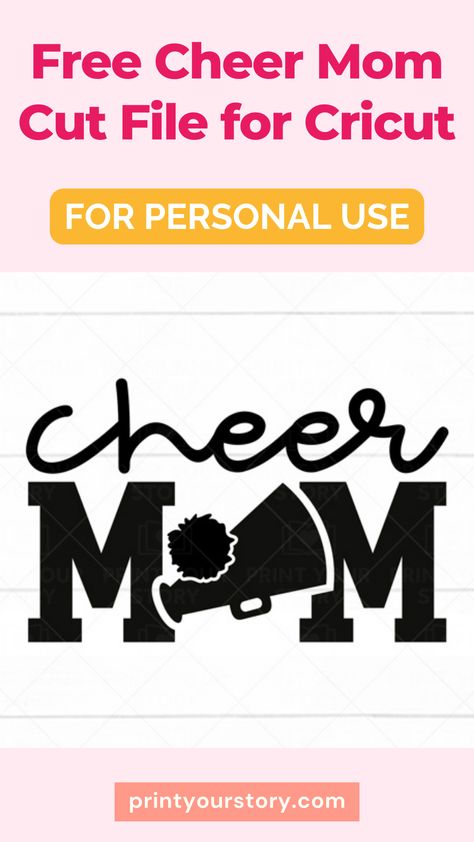 Show your team spirit with this free cheer mom SVG file! Download it for free and use it with your Cricut to create a special item for your cheer team. Free SVG file for personal use. #FreeSVGFile #FreeCheerleaderSVG #Cricut Cheer Mom Svg Free, Cricut Diy Projects, Free Cricut Images, Cheer Mom Svg, Cheerleader Svg, Svg Fonts, Mom Pride, Cheer Team, Cricut Free