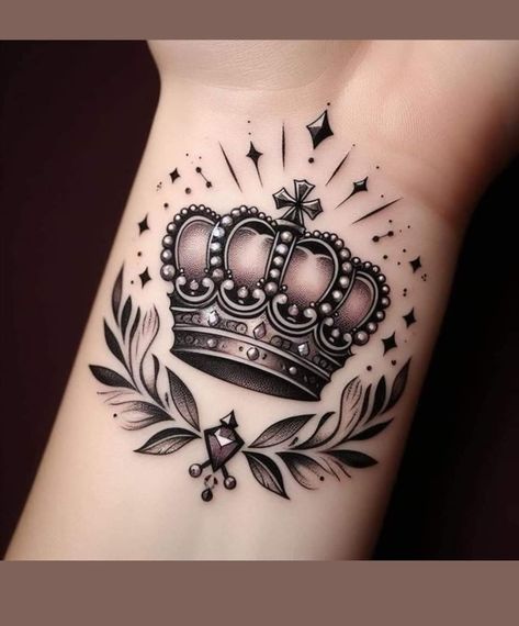 Crown Tattoos For Women, Wrist Tattoo Cover Up, Tattoos To Cover Scars, Crown Tattoo Design, Rose Tattoos For Women, Tattoos For Girls, Pretty Hand Tattoos, Wicked Tattoos, Chest Tattoos For Women