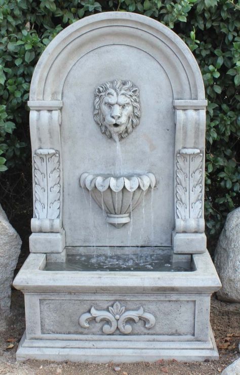 Roman Fountain, Craft Paint Storage, Outdoor Wall Fountains, Water Fountain Design, Modern Fountain, Wall Basin, Garden Water Fountains, Mantel Design, Fountain Design