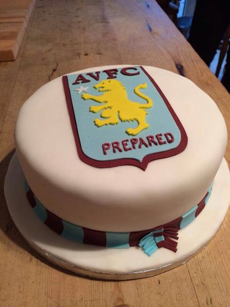 Aston villa cake Aston Villa Cake, Cake Football, Friends Birthday Cake, Shirt Cake, Aston Villa Fc, 50th Cake, Special Cakes, Football Cake, Friends Birthday