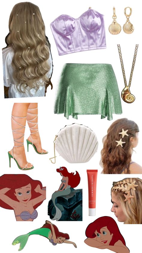 Ariel Outfit Ideas, Mermaid Halloween Outfit, Ariel Costume Diy, Red Head Halloween Costumes, Ariel Halloween, Ariel Halloween Costume, Ariel Hair, Ariel Costumes, Little Mermaid Costume