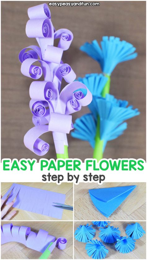 How to Make Easy Paper Flowers - Easy Peasy and Fun Construction Paper Flowers, Paper Flowers For Kids, 3d Paper Flowers, Paper Flowers Diy Easy, Easy Paper Flowers, Paper Flower Crafts, Paper Flower Template, How To Make Paper Flowers, Paper Flower Bouquet