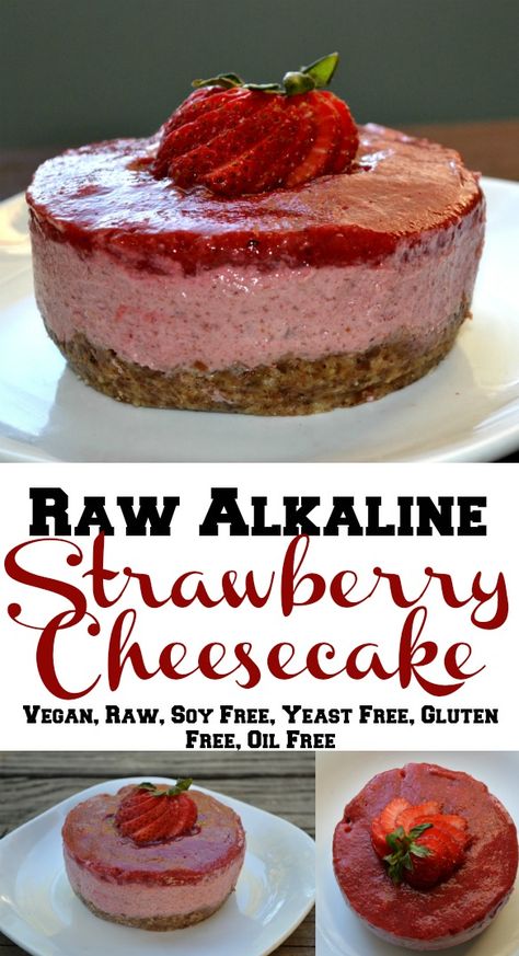 Raw Strawberry Cheesecake, Alkaline Snack Recipes, Alkaline Raw Recipes, Alkaline Dr Sebi Recipes, Alkaline Crockpot Recipes, Alkaline Cake Recipes, Alkaline Vegan Dessert Recipes, Alkaline Dinner Ideas, Alkaline Thanksgiving Recipes