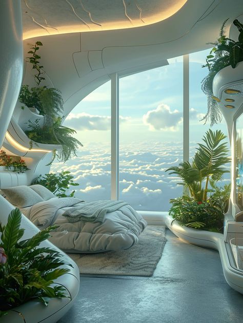 In a future where the surface of our beloved Earth faces unprecedented threats from chemical and radioactive pollution, our architectural rendering unveils a groundbreaking vision for human habitation—soaring into the skies and beyond. #amazingarchitecture #Futuristic Radioactive Pollution, Futuristic Decor, Architecture Photography Buildings, Dreamscape Architecture, Futuristic House, Futuristic Home, Architectural Rendering, Anti Gravity, Futuristic Interior