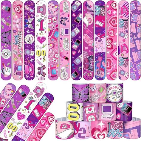 Amazon.com: 48PCS Y2k 2000s Pink Party Favors Slap Bracelets for Teen Girls, Y2k 2000s Wristbands Bracelets Goodie Bag Fillers Throwback Early 2000s Party Decor Y2k Retro Hip Hop Birthday Decorations Supplies : Toys & Games 2000 Theme Party Ideas, Early 2000s Party, Teen Party Favors, 2000s Party, 2000s Pink, Thirty Flirty And Thriving, Hip Hop Birthday, Pink Party Favors, Y2k Party