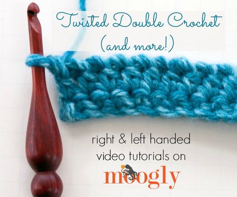 Learn how to crochet the Twisted Double Crochet stitch - and add a twist to almost any stitch! On Mooglyblog.com! Crochet Stitches Motif, Crochet Hack, Crochet Twist, Learn How To Crochet, Stitch Ideas, Double Crochet Stitch, Single Crochet Stitch, Crochet Stitches Tutorial, Crochet Instructions