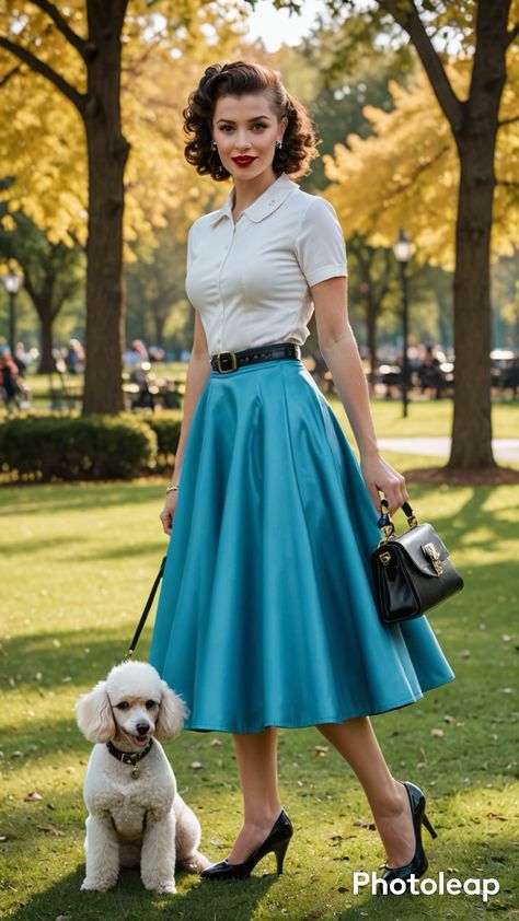 50s Poodle Skirt Outfit Hair, 50s Poodle Skirt Outfit, Werewolf Wedding, Poodle Skirt 50s, 1950s Poodle Skirt, Poodle Skirt Outfit, 50s Outfit, Skirt Outfit Ideas, Fashion 1940s