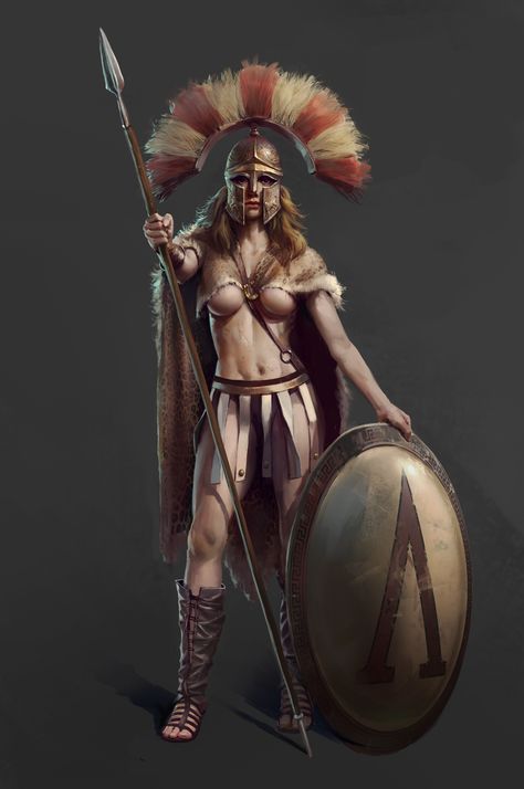 ArtStation - Sparta Queen, Zahir Aghakhani Amazon Warrior, Greek Warrior, Female Armor, Age Of Empires, Warrior Girl, Fantasy Warrior, God Art, Arte Fantasy, Fantasy Rpg