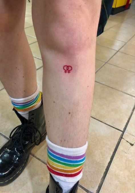 Sapphic Tattoo Minimalist, Sapphic Tattoo Ideas, Sapphic Tattoo, Gay Tattoos, Lesbian Tattoo, Lgbt Tattoo, Butterfly Tattoos On Arm, Gay Tattoo, Pride Tattoo