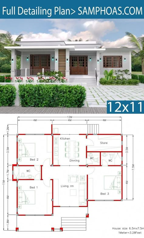 Affordable House Plans, My House Plans, Modern Bungalow House, Two Story House, Building House Plans Designs, Simple House Design, House Plan Gallery, House Construction Plan, Simple House Plans