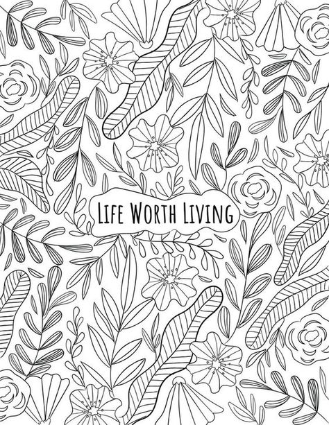 Life Worth Living DBT Coloring Page - Etsy Coloring pages for kids #coloringpagesforkids Coloring page for kids #coloringpageforkids Kids coloring page #kidscoloringpage 14.638 Destress Coloring Pages, Dbt Coloring Sheets, Self Care Coloring Pages, Colouring Pages For Adults Aesthetic, Color Therapy Coloring Pages, Coloring Pictures For Adults, Aesthetic Coloring Pages Free Printable, Aesthetic Coloring Sheets, Mental Health Coloring Pages