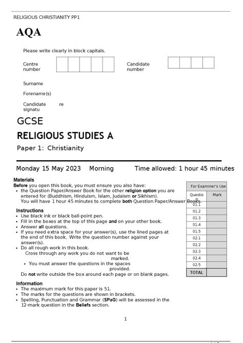 https://www.stuvia.com/doc/3002225/aqa-gcse-religious-studies-a-paper-1-christianity-may-2023 Christianity Beliefs, Different Point Of View, Help The Poor, Study Quotes, Religious Education, Focus On What Matters, Religious Studies, Question Paper, 15 May