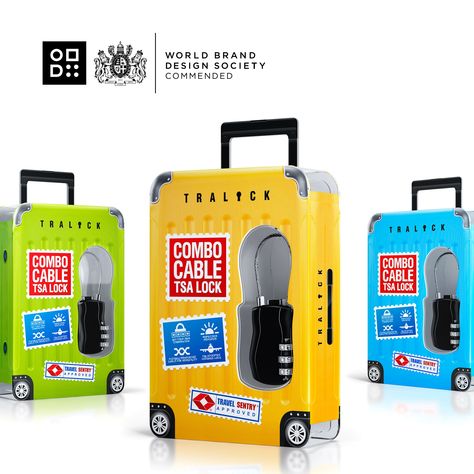 Bakhtiyar Baimurzayev - Travel Suitcase Lock -Kazakhstan - Packaging Design Creation - Creative Commended Award _ Tralock is a travel suitcase lock. The packaging was created starting with the name and ending with the design of the packaging itself. It was created to stand out from the standard locks that do not have much design and to attract the attention of the buyers. _ #retail #packaging #packagingdesign #graphicdesign #worldbranddesign #worldbranddesignsociety Plastic Industry, Travel Suitcase, Box Packaging Design, Suitcase Traveling, Design Concept, Retail Packaging, Brand Design, Box Packaging, Packaging Design