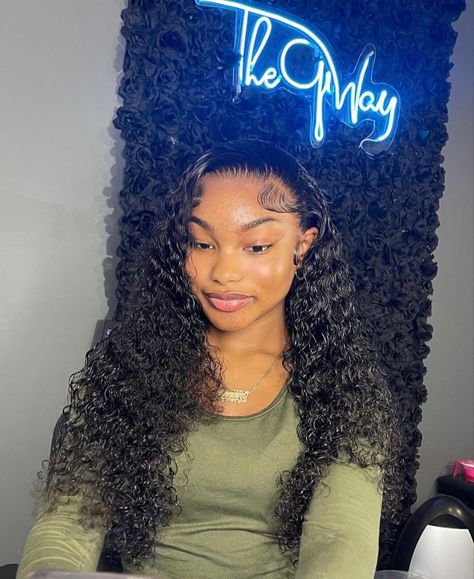 Middle Part Hairstyles, Frontal Wig Hairstyles, Quick Weave Hairstyles, Protective Hairstyles Braids, Deep Wave Hairstyles, Natural Hair Styles Easy, Dope Hairstyles, Hair Ponytail Styles, Curly Wig