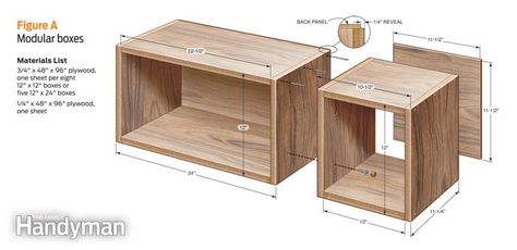 Box shelves are inexpensive, easy to make and highly versatile. Make the DIY shelf combination of sizes and depths you need for any room. Diy Box Shelves, Wood Box Shelves, Woodworking Chair, Woodworking Storage, Woodworking Box, Woodworking Toys, Box Shelves, Woodworking Joinery, Cube Shelves