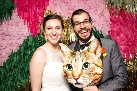 What better way to get your cat or dog into the fun than with cutouts of their face as props for the photo booth? Wedding Photo Booth Props, Last Minute Wedding, Cat Wedding, Easy Backdrops, Wedding Photo Booth, Wedding Pets, Future Mrs, Booth Props, Photo Booth Props