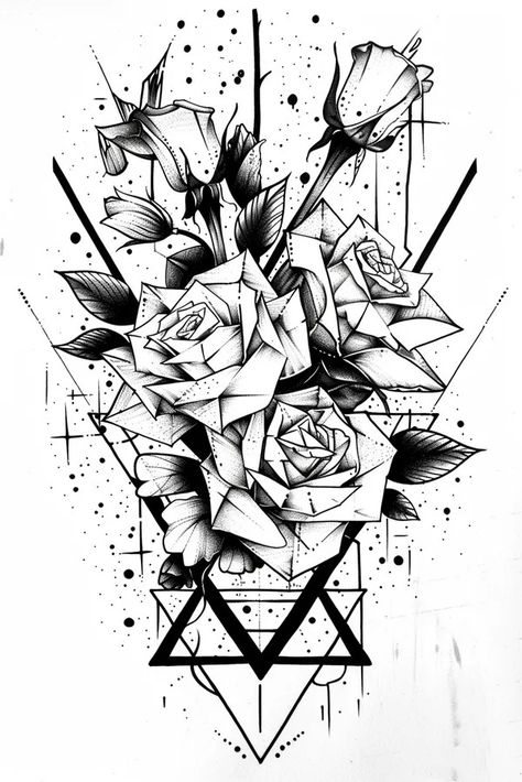 Tattoo idea: I will always love you. card tattoo sketch geometric Collage Design Ideas, Sketch Geometric, Symmetrical Tattoo, Drawing Collage, Polka Tattoo, New Tattoo Designs, Trash Polka Tattoo, Traditional Japanese Tattoos, Trash Polka