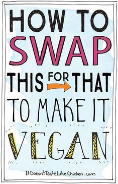 How to Swap This for That to make it Vegan Vegan Substitutes, Desserts Vegan, Vegan Living, Recipes Vegan, Vegan Cooking, Vegan Foods, Meat Free, Egg Free, Vegan Life