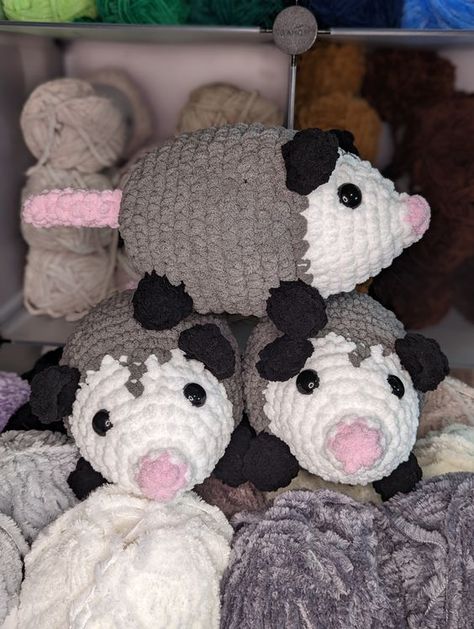 MADE TO ORDER Cowboy or Plain Opossum Crochet Plushie - Plain Crochet toys free patterns #crochettoysfreepatterns #crochet #crochettoy #crochettoys 2.492 Crochet Opposum Pattern Free, Opossum Crochet Pattern Free, Opossum Crochet, Cow Toys, Crochet Toys Free Patterns, Diy Crochet Patterns, Crochet Toys Free, Crocheting Projects, Crochet Plushie