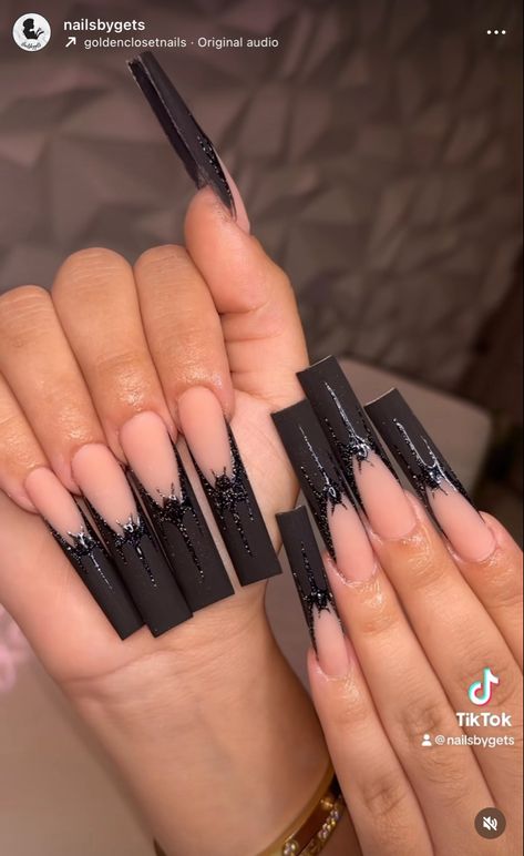 Luv Nails, Bat Nails, Black Halloween Nails, Horror Nails, Spooky Black, Halloween Acrylic Nails, Punk Nails, Goth Nails, Grunge Nails