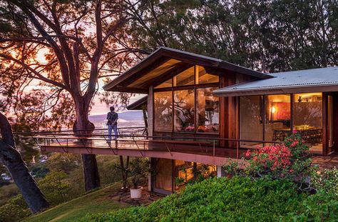 Vladimir Ossipoff, Liljestrand House, Mid Century Ranch House, Ranch House Designs, Hillside House, Mid Century Architecture, Forest House, House On A Hill, A Hill