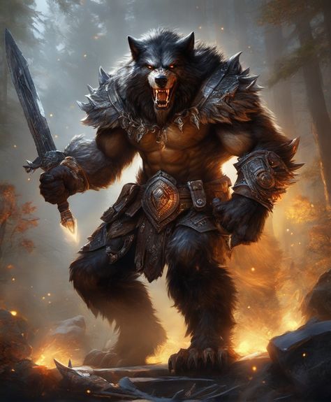 Mighty werewolf warrior Werewolf Warrior, Werewolf Art, Mythical Creatures, Character Art, Stars, Quick Saves, Art