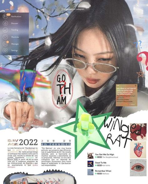 Aesthetic Graphic Design Wallpaper, Vintage Y2k Posters, Y2k Fashion Graphic Design, Instagram Yearbook Ideas, Y2k Fashion Collage, Japanese Magazine Design, Y2k Aesthetic Graphic Design, Photo Magazine Layout Design, Jennie Graphic Design