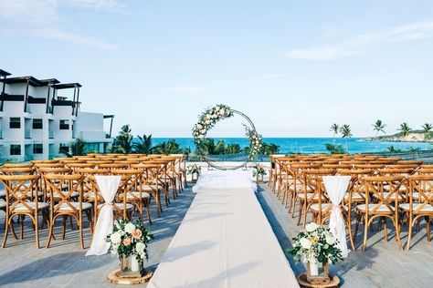 Rooftop Beach Wedding, Dreams Macao Beach Punta Cana Weddings, Dreams Macao Beach Punta Cana, Macao Beach Punta Cana, Sky Terrace, Rooftop Wedding Ceremony, Punta Cana Resort, Destination Wedding Decor, Dream Beach Wedding