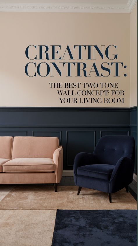 Transform your living room into a stunning work of art with our Creating Contrast collection, featuring 20 unique two-tone wall concepts that add depth, dimension, and drama. Each design combines contrasting colors and textures to create a visually striking focal point that elevates the entire space. Whether you're looking to make a bold statement or simply add some visual interest, these thoughtfully curated concepts are sure to inspire.living
#room
#wall 2 Walls Painted Living Room, Two Tone Family Room Walls, Tone On Tone Interior Design, Living Room Two Tone Paint Ideas, Two Tone Wall Colors Paint Ideas, Two Tone Painted Walls Living Room, 2 Tone Living Room Walls Paint Colors, Two Colour Walls, 2 Toned Walls