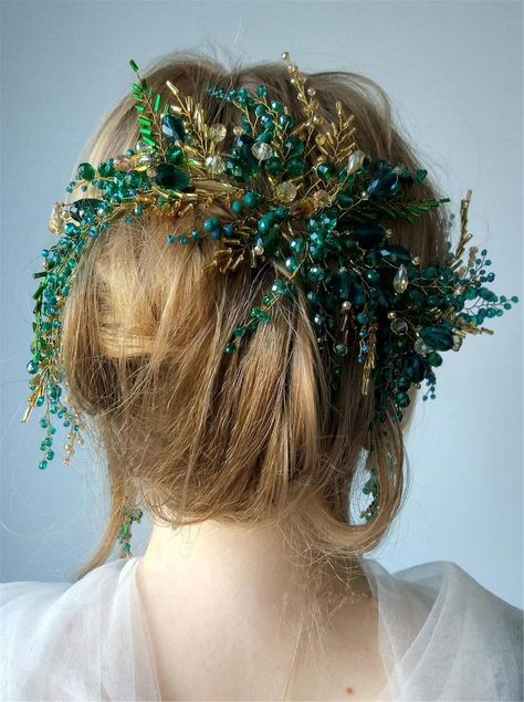 Vine Hair Piece, Bridal Hair Ornaments, Gold Hair Accessories Wedding, Hair Ornaments Wedding, Gold Bridal Hair Comb, Crystal Bridal Headpiece, Crystal Hair Vine, Crystal Hair Accessories, Bride Headband