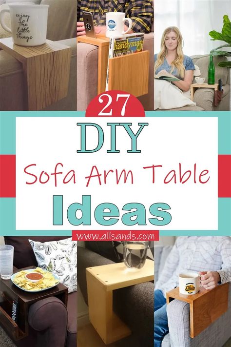 Table For Couch Arm, Couch Armrest Table Diy, Over The Arm Couch Table Diy, Diy Sofa Arm Table, Sofa Arm Table Diy, Couch Arm Table Diy, Diy Couch Table, Couch Tray, Couch Arm Table