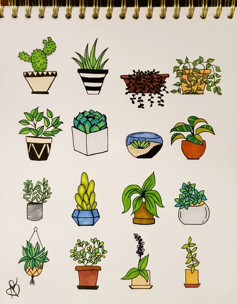 Cute Plant Drawings Simple, Plant Sketches Doodles, Nature Doodles Simple, Plant Doodles Simple, Easy Plant Drawings, Plants Drawing Doodles, Cute Plant Doodles, Simple Plant Drawing, Plant Drawings Simple