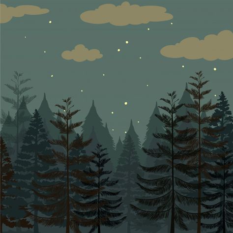 Pine forest at night time Free Vector | Free Vector #Freepik #vector #freenature #freesky #freeforest #freelandscape Forest At Night, Forest Drawing, Forest Silhouette, Cocoppa Wallpaper, Forest Illustration, Adventure Art, Night Forest, Watch Wallpaper, Apple Watch Wallpaper