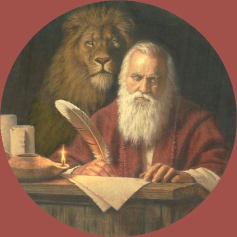 April 25: St Mark the Evangelist, a cousin of Barnabas, accompanied St. Paul on his first missionary journey and later went with him to Rome. He was a disciple of St. Peter whose teaching was the basis for Mark’s gospel... He is represented as a lion because of the words at the beginning of Mark’s gospel “A voice of one crying out in the desert” (Mark 1:3a).. The lion also has symbolized Christ, the Resurrection, courage, fortitude, and kingliness. St Mark The Evangelist, Mark The Evangelist, Coptic Orthodox Church, Acts Of The Apostles, 12 Apostles, Saint Mark, The Apostles, Patron Saints, Roman Catholic