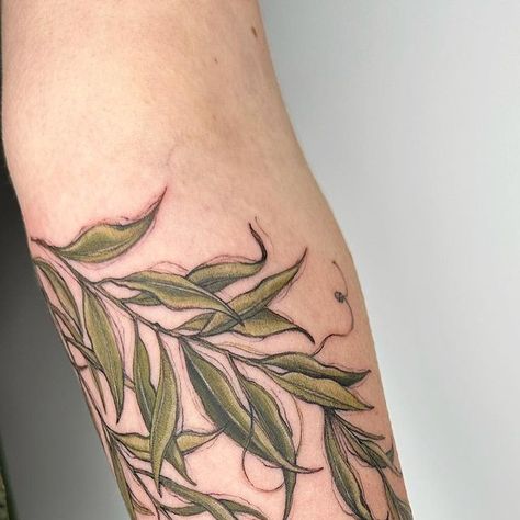 ✿ Hettie Baker ✿ on Instagram: "Willow for Maia’s first tattoo 💛" Weeping Willow Tattoo, Willow Tattoo, Willow Tree Tattoo, Tree Branch Tattoo, Hand Tattoo Designs, Willow Tree Tattoos, Wrap Tattoo, Branch Tattoo, Piercing Inspo