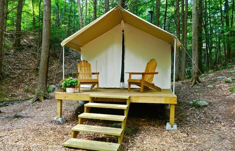 Davis Tent application with extended porch area Canvas Tent Camping, Camping Wood Stove, Wall Tent, Tent Set Up, Glamping Site, Camping Shower, Canvas Tent, Luxury Camping, Camping Glamping