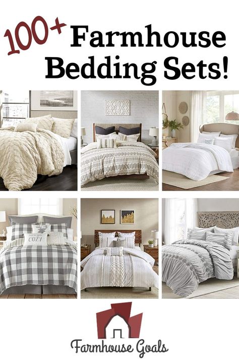 Top-Rated Farmhouse Bedding Sets! Discover the best farm home bedding and rustic bedding for sale. We love farmhouse style comforters, quilts, duvet covers, sheets, pillowcases, and more. Bedding Sets Farmhouse, Farmhouse Sheets, Panel Bed Frame, Country Bedding Sets, Farmhouse Duvet, Modern Farmhouse Bedding, Wood Panel Bed, Taupe Bedding, Farmhouse Bedding Sets