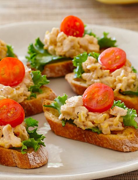 Club Crostini Recipe | Hidden Valley® Ranch Curried Egg Salad Recipe, Curried Egg Sandwich, Curried Egg Salad, Curry Egg Salad, Caprese Bruschetta, Goat Cheese Appetizer, Easy Home Recipes, Best Curry, Crostini Recipes