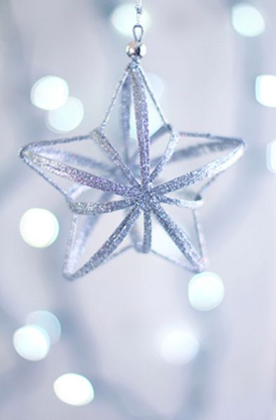 Silver Star I Love, Christmas, Silver, Blue, White